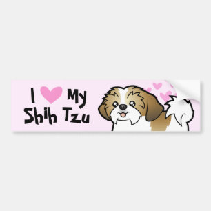 私は愛します私のシーズー(犬) Tzu (切られる子犬)を バンパーステッカー