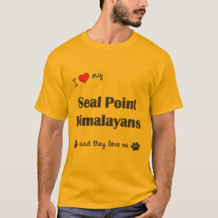 私は愛します私のシールポイントHimalayans (多数猫)を Tシャツ
