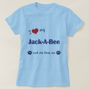 私は愛します私のジャック蜂(メス犬)を Tシャツ