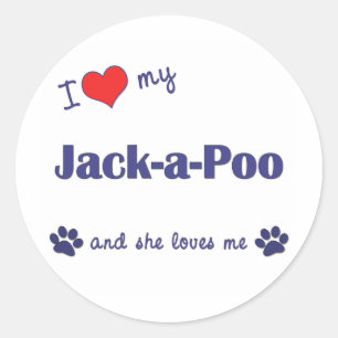 私は愛します私のジャックPoo (メス犬)を ラウンドシール