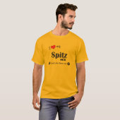 私は愛します私のスピッツの組合せ(メス犬)を Tシャツ (正面フル)