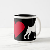 "私は愛します私のボクサー"を ツートーンマグカップ (正面右)