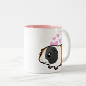 私は愛します私のモルモット/Cavy (滑らかな毛)を ツートーンマグカップ (正面右)