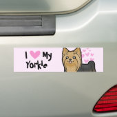 私は愛します私のヨークシャテリア(長い毛弓無し)を バンパーステッカー (車上)