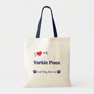 私は愛します私のヨークシャーテリアPoos (多数犬)を トートバッグ
