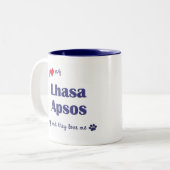 私は愛します私のラサApsos (多数犬)を ツートーンマグカップ (正面左)