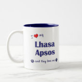 私は愛します私のラサApsos (多数犬)を ツートーンマグカップ (左)