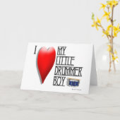 私は愛します私の小さいドラマーの女の子(中ブランク)を カード (黄色い花)