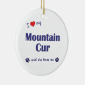 私は愛します私の山の野良犬(メス犬)を セラミックオーナメント (右)