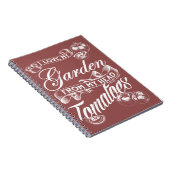 私は愛します私の庭(白い文字)を ノートブック (右側)