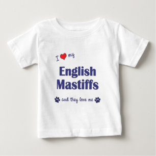 私は愛します私の英国のマスティフ(多数犬)を ベビーTシャツ