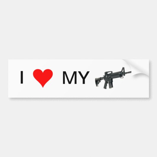 私は愛します私の銃(AR-15)を バンパーステッカー (正面)