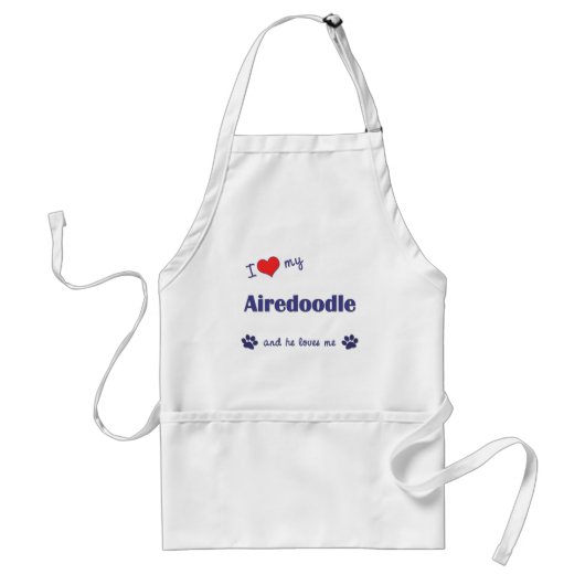 私は愛します私のAiredoodle (オス犬)を スタンダードエプロン (正面)