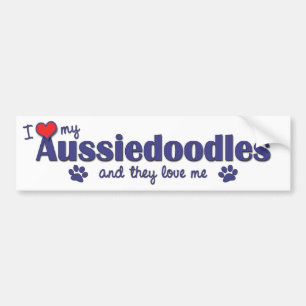 私は愛します私のAussiedoodles (多数犬)を バンパーステッカー