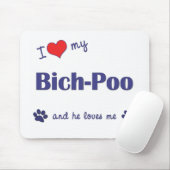 私は愛します私のBich-Poo (オス犬)を マウスパッド (マウス)