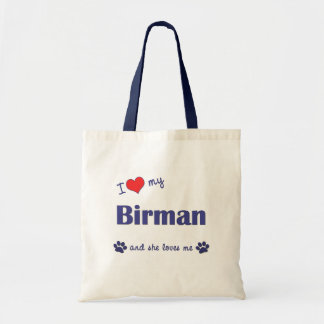 私は愛します私のBirman (メス猫)を トートバッグ