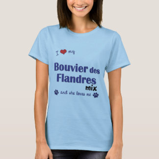 私は愛します私のBouvier des Flandresの組合せ(メス犬)を Tシャツ