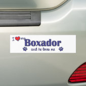 私は愛します私のBoxador (オス犬)を バンパーステッカー (車上)