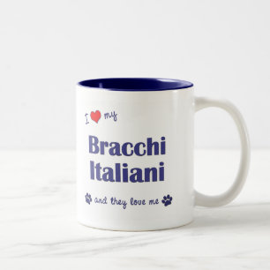 私は愛します私のBracco Italiano (多数犬)を ツートーンマグカップ