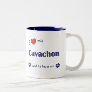 私は愛します私のCavachon (オス犬)を ツートーンマグカップ