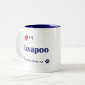 私は愛します私のCavapoo (オス犬)を ツートーンマグカップ (正面左)