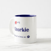 私は愛します私のChorkie (オス犬)を ツートーンマグカップ (正面左)