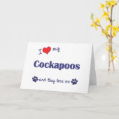 私は愛します私のCockapoos (多数犬)を カード (黄色い花)