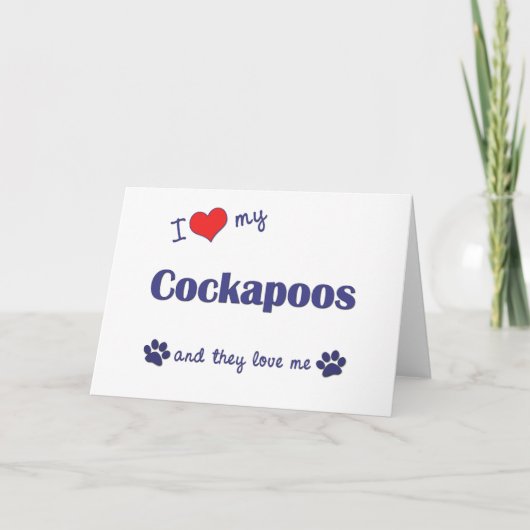 私は愛します私のCockapoos (多数犬)を カード (正面)