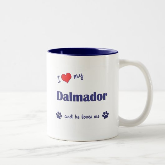私は愛します私のDalmador (オス犬)を ツートーンマグカップ (右)