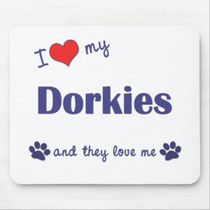 私は愛します私のDorkies (多数犬)を マウスパッド