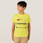 私は愛します私のGoldendoodle (オス犬)を Tシャツ (正面フル)