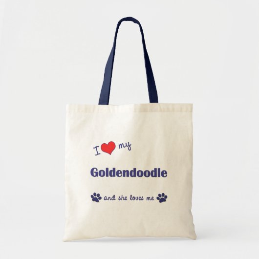 私は愛します私のGoldendoodle (メス犬)を トートバッグ (正面)