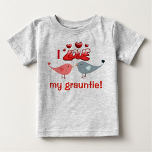 "私は愛します私のgrauntieを!" 仲の良い恋人同士を使って ベビーTシャツ