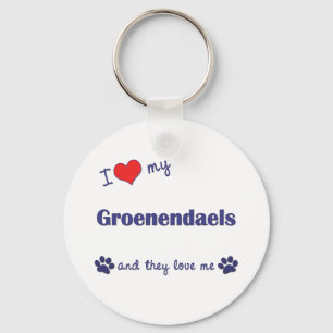私は愛します私のGroenendaels (多数犬)を キーホルダー