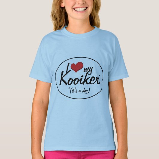 私は愛します私のKooiker (それは犬です)を Tシャツ (正面)