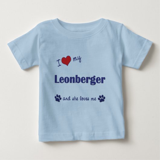 私は愛します私のLeonberger (メス犬)を ベビーTシャツ (正面)