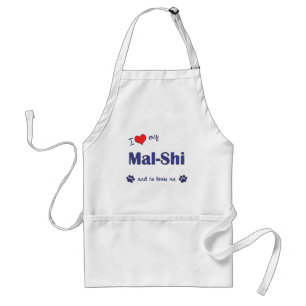 私は愛します私のMALShi (オス犬)を スタンダードエプロン