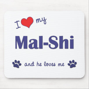 私は愛します私のMALShi (オス犬)を マウスパッド