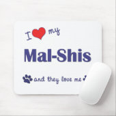 私は愛します私のMALShis (多数犬)を マウスパッド (マウス)