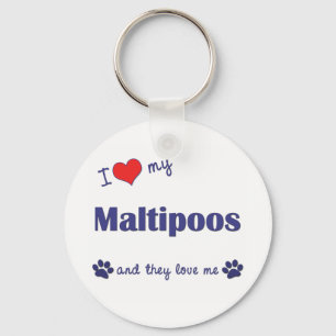 私は愛します私のMaltipoos (多数犬)を キーホルダー