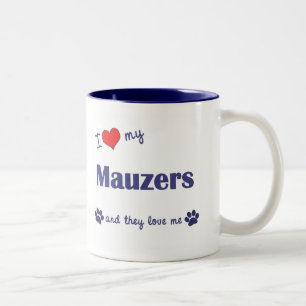 私は愛します私のMauzers (多数犬)を ツートーンマグカップ