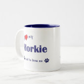 私は愛します私のMorkie (オス犬)を ツートーンマグカップ (正面左)