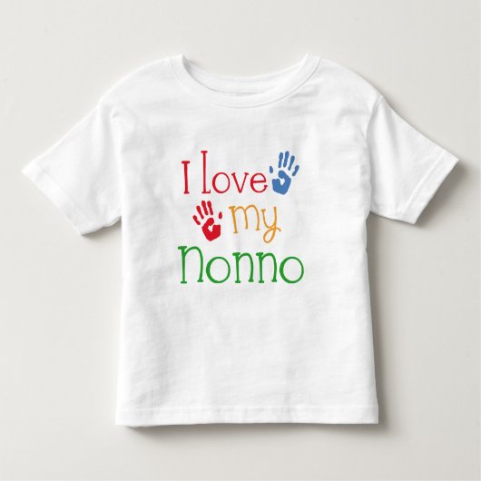 私は愛します私のNonno (Handprints)を トドラーTシャツ (正面)
