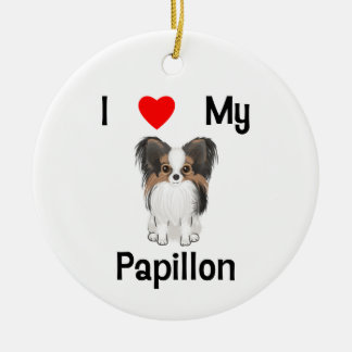 私は愛します私のPapillon (写真)を セラミックオーナメント