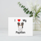私は愛します私のPapillon (写真)を ポストカード (スタンド正面)