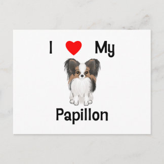 私は愛します私のPapillon (写真)を ポストカード