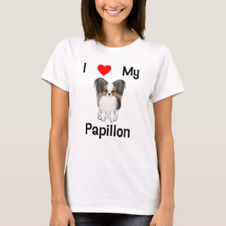 私は愛します私のPapillon (写真)を Tシャツ
