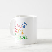 私は愛します私のPoppa (Handprints)を コーヒーマグカップ (正面左)