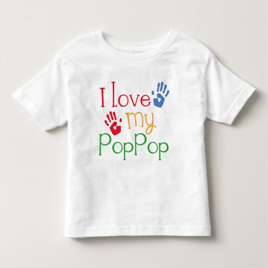 私は愛します私のPopPop (Handprints)を トドラーTシャツ (正面)