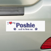 私は愛します私のPoshie (オス犬)を バンパーステッカー (車上)